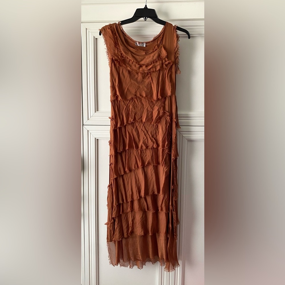 Tina Stephens Made In Italy Cinnamon Midi Dress